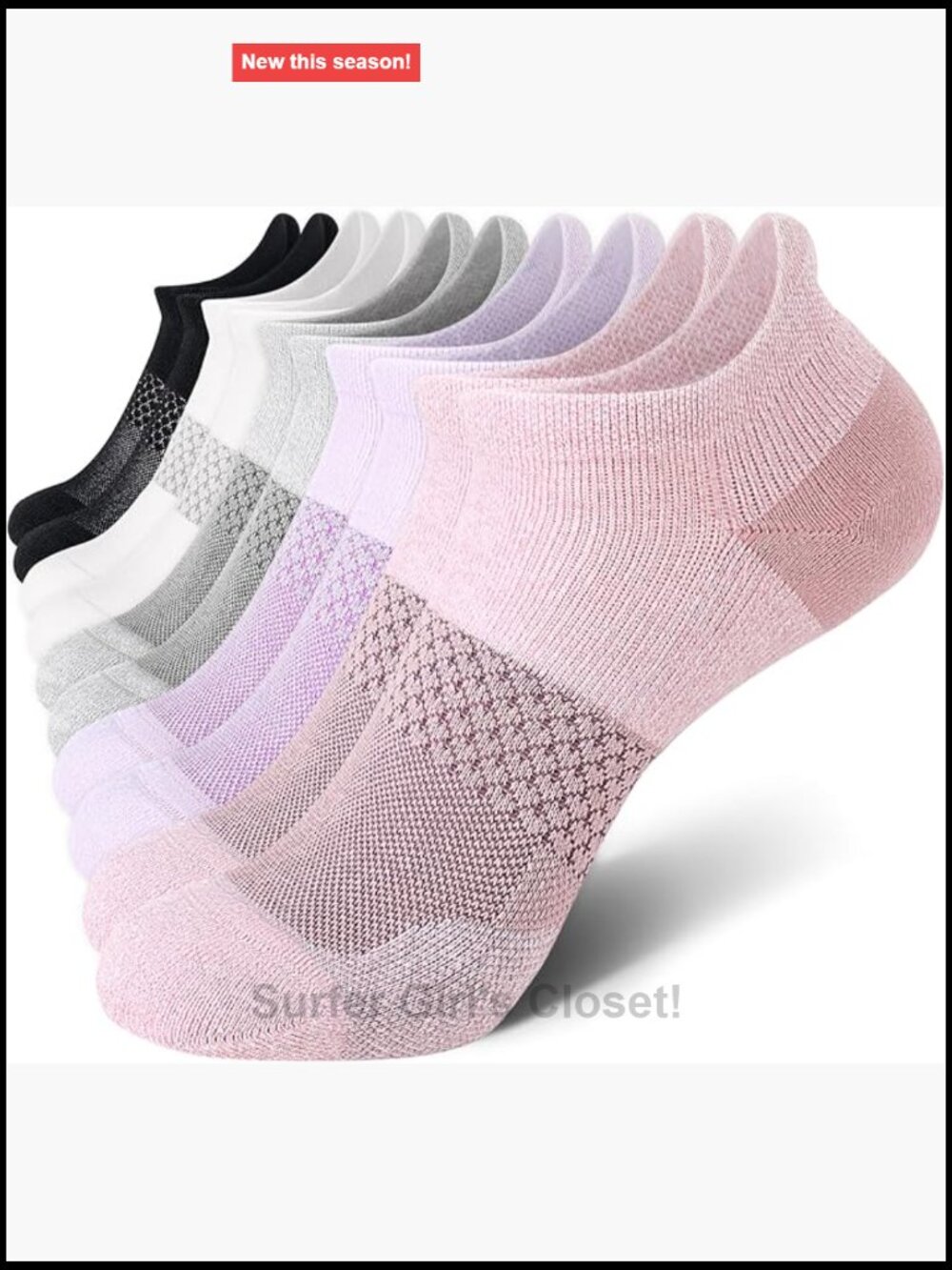5 Pairs Women's Ankle Running Socks Cushioned Athletic with Tab